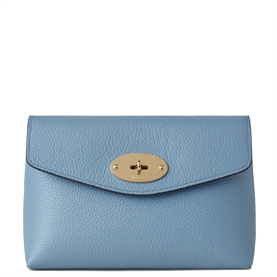 Mulberry Darley Cosmetic Pouch Brighton Blue Classic Grain